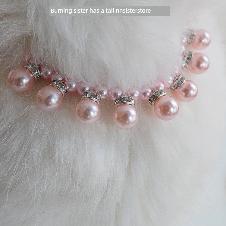 Pearl Necklace French Retro Pet Dog Cat