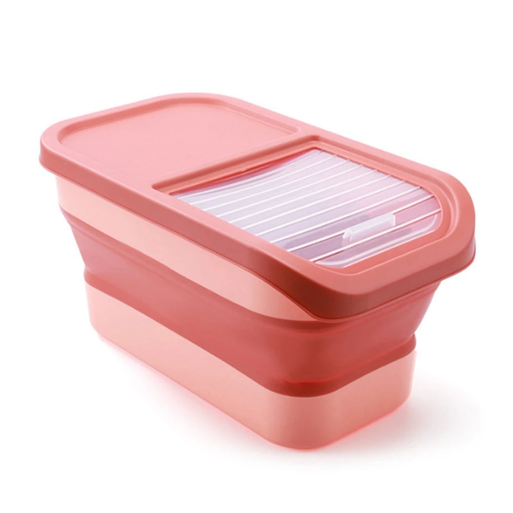 Pet Large-Capacity Foldable Sealed Storage Box Cat Food Dog Food Bucket Split Design Easy To Remove Container Basin With Lid