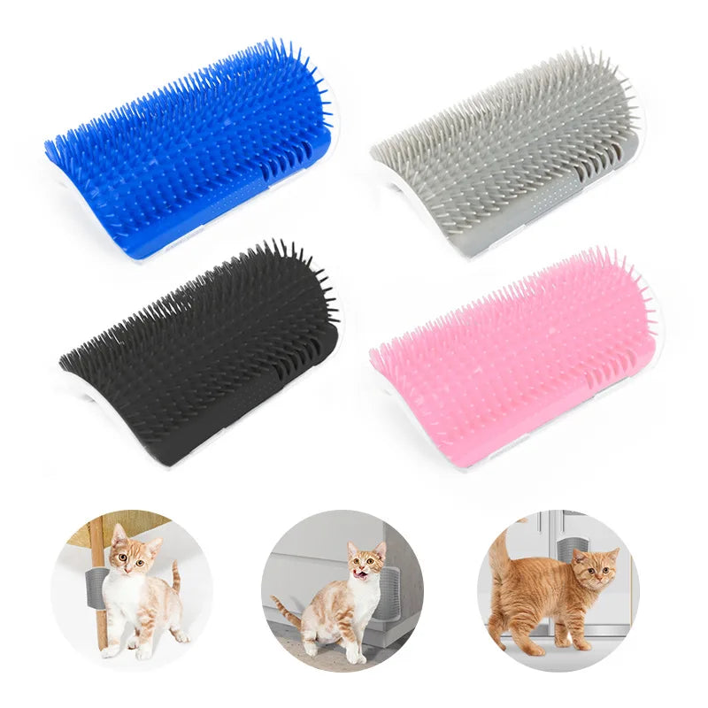 Cepillo de masaje para mascotas y gatos, cepillo para raspar las esquinas, para quitar el pelo, cepillo de limpieza de belleza, peine extraíble para gatitos, rascadores para gatos, herramienta de masaje