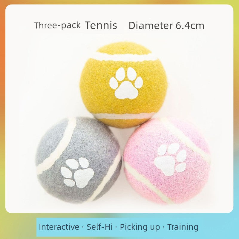 Dog Toy Ball Bite-Resistant Vocalization Pet Supplies Tennis Tooth Cleaning Relieving Stuffy Handy Gadget Self-Hi Large Dog Outdoor Dog Training