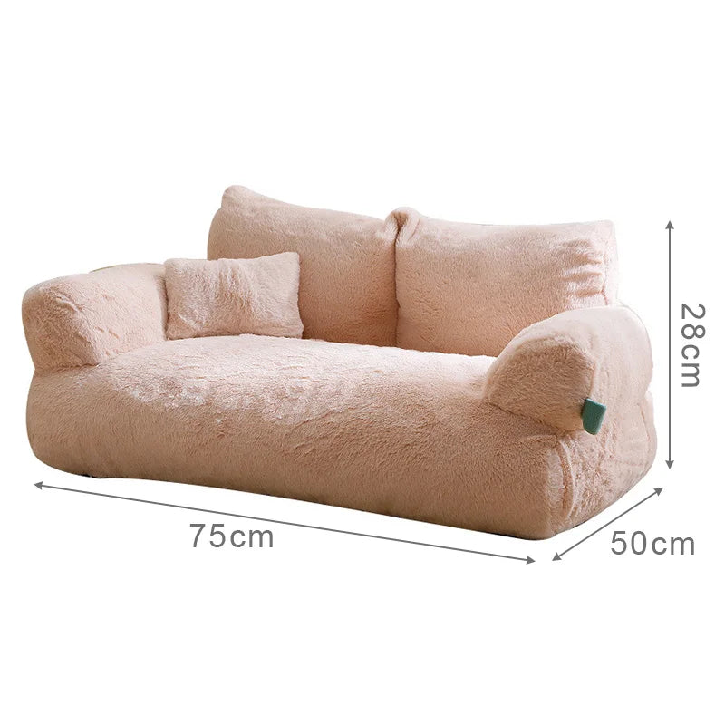 Warm Plush Cat Bed Winter Soft Cat Sofa House Comfortable Sleep Pet Nest for Small Medium Dogs Cats Puppy Bed Dogs Supplies