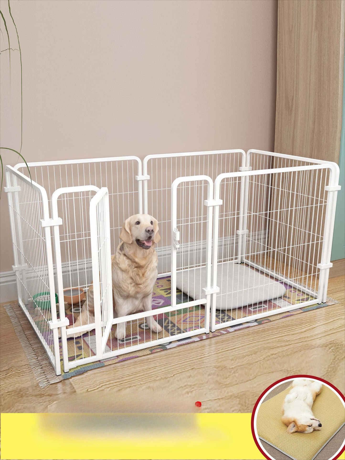 Heavy Duty Dog Puppy Playpen Foldable Dog Playpen Fence Heavy Duty Dog Exercise Fence for  Cat Rabbit Pet Exercise