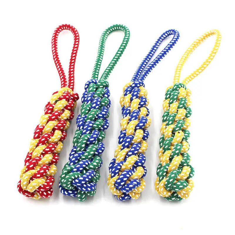 1PC Dog Toy Carrot Knot Rope Ball Cotton Rope Dumbbell Puppy Cleaning Teeth Chew Toy Durable Braided Bite Resistant Pet Supplies