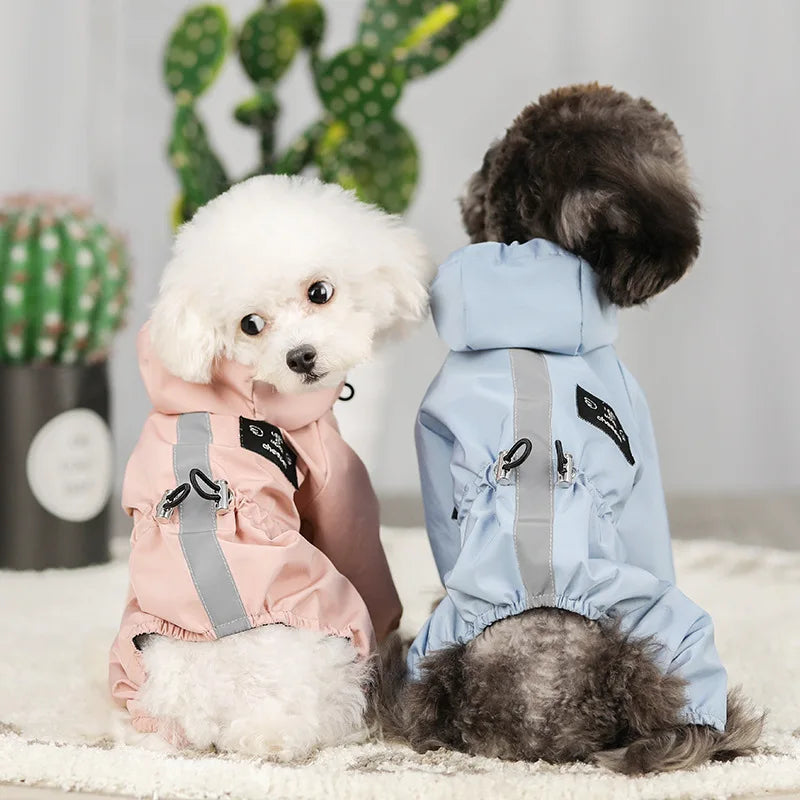 Reflective Dog Clothes Pink Blue Waterproof Reflective Dog Raincoat Dog Suits Clothes for Small Big Dog Accessories