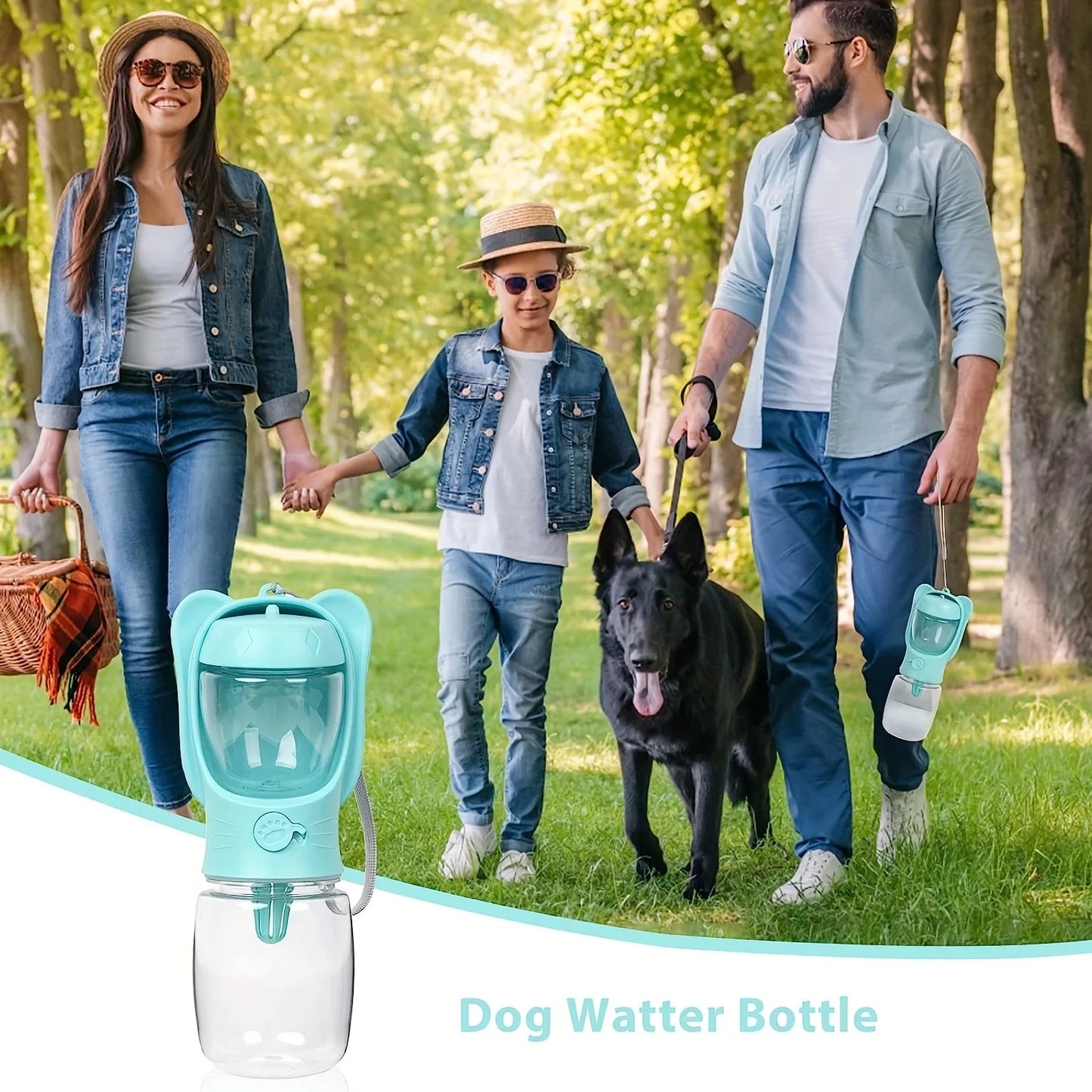 Dog Water Bottle 2 In 1 Portable Water Kettle With Removable Dog Food Container Leakage Proof Outdoor Pet Cat Dog Water Bottle