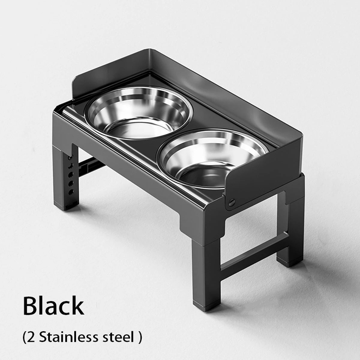 Collapsible Elevated Dog Bowls Adjustable Raised Stand with Double Stainless Steel Food Water Bowls for Small Medium Large Dogs