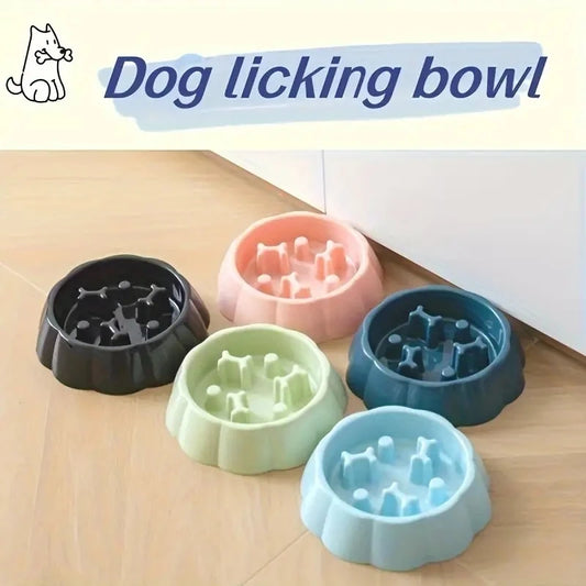 Anti-Choking Slow Feeder Dog Bowls, 1Pcs Set - Non-Slip, DurablePlastic Food & Water Dishes For Small To Medium Dogs