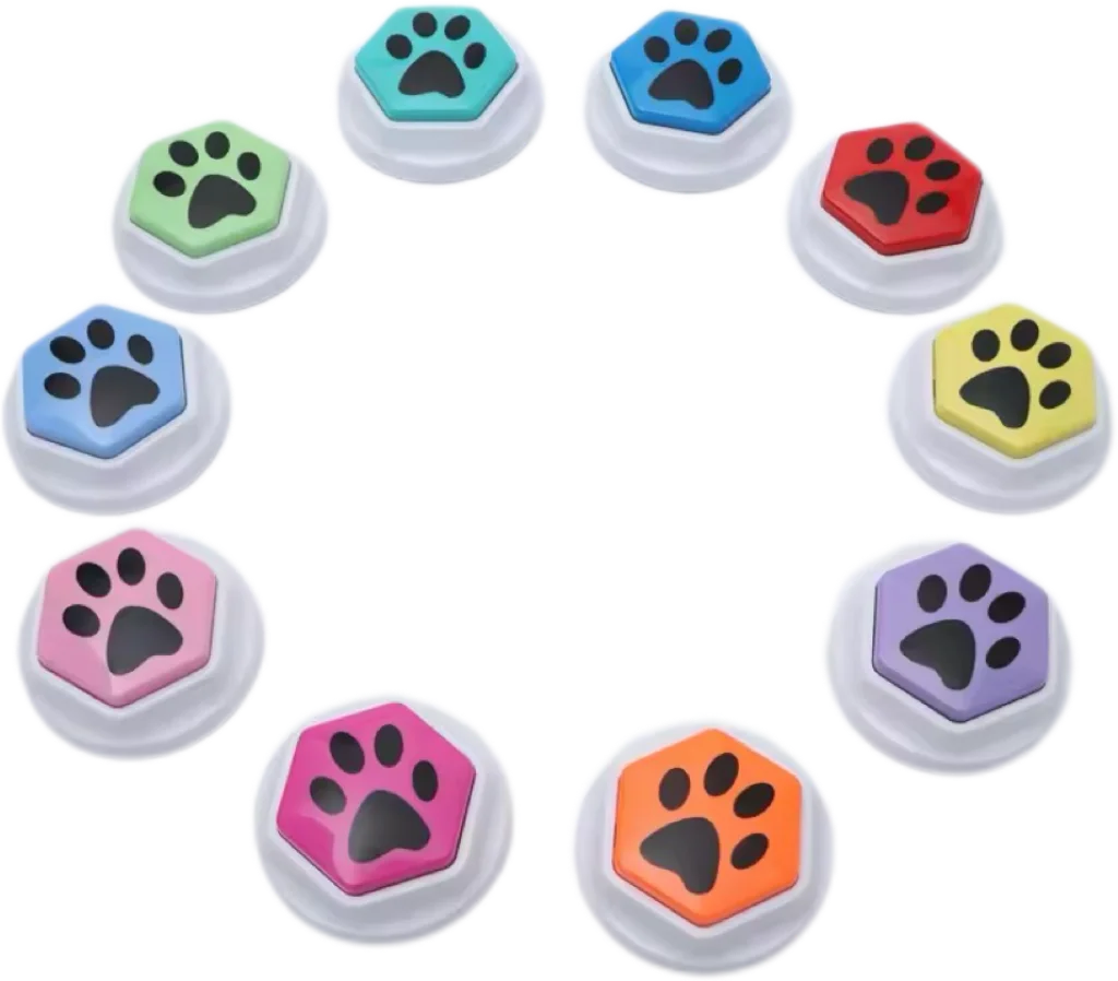 Pet Training Recordable Talking Sound Button Hexagonal Paw Pattern Speak Answering Interactive Voice Dog Toy For Communication