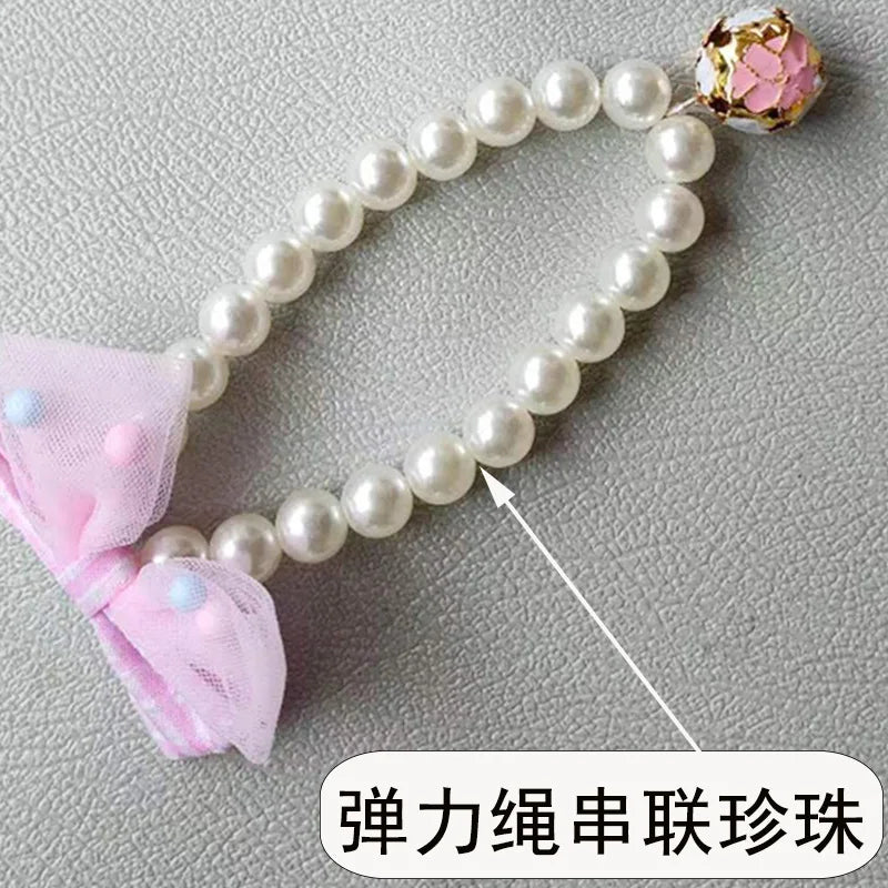 Pet Ornament Necklace Collar with Bell Great Lightweight Pet Jewelry Shiny Cat Imitation Pearl Jewelry New Kitten Accessories