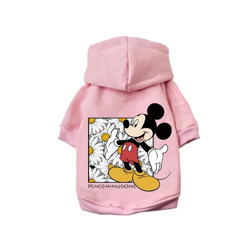 Disney Winter Pet Dog Clothes Cute Mickey Minnie dogs hoodies French Bulldog for Small Medium Dogs Sweatshirt Yorkshire perro