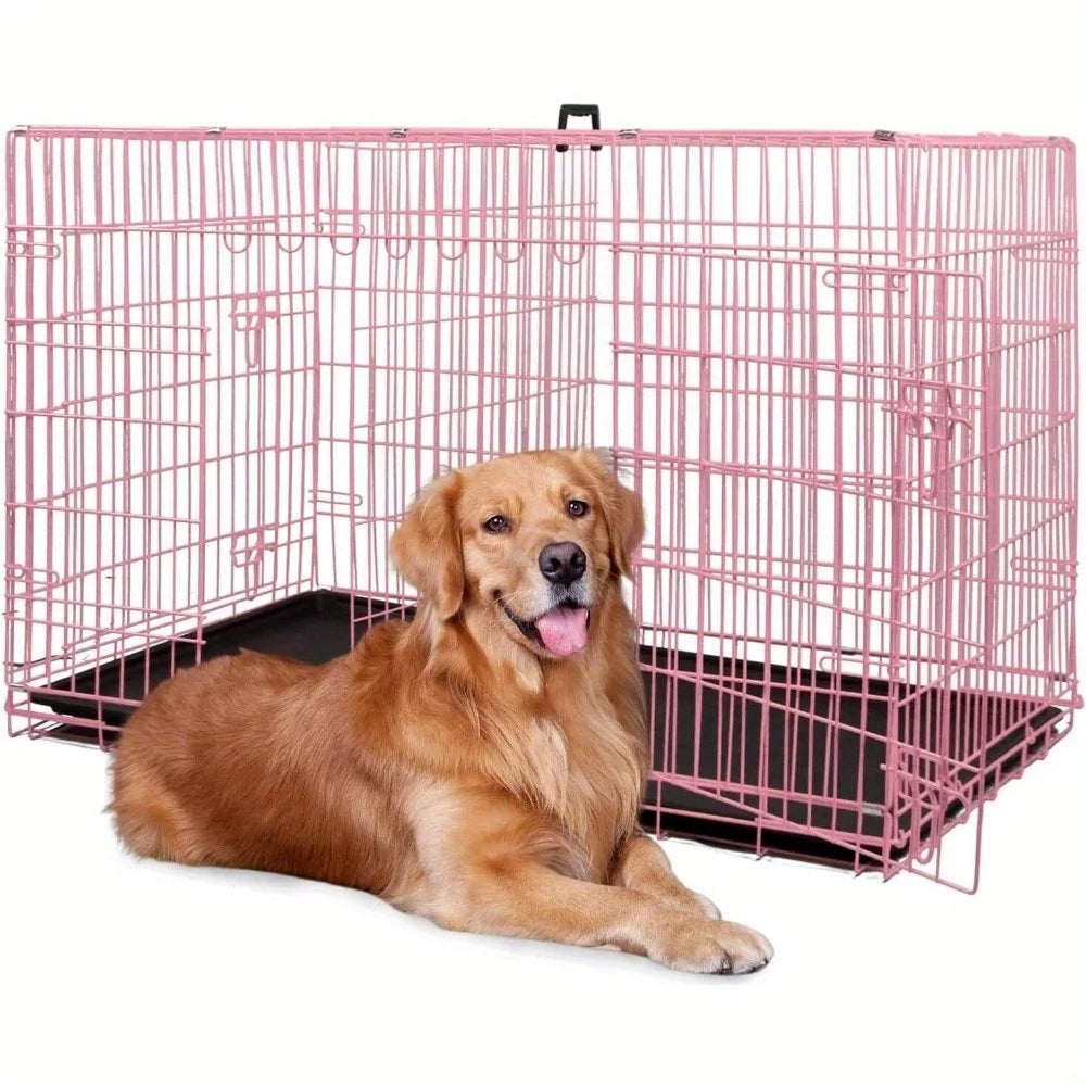 Folding wire kennel for large dog crate