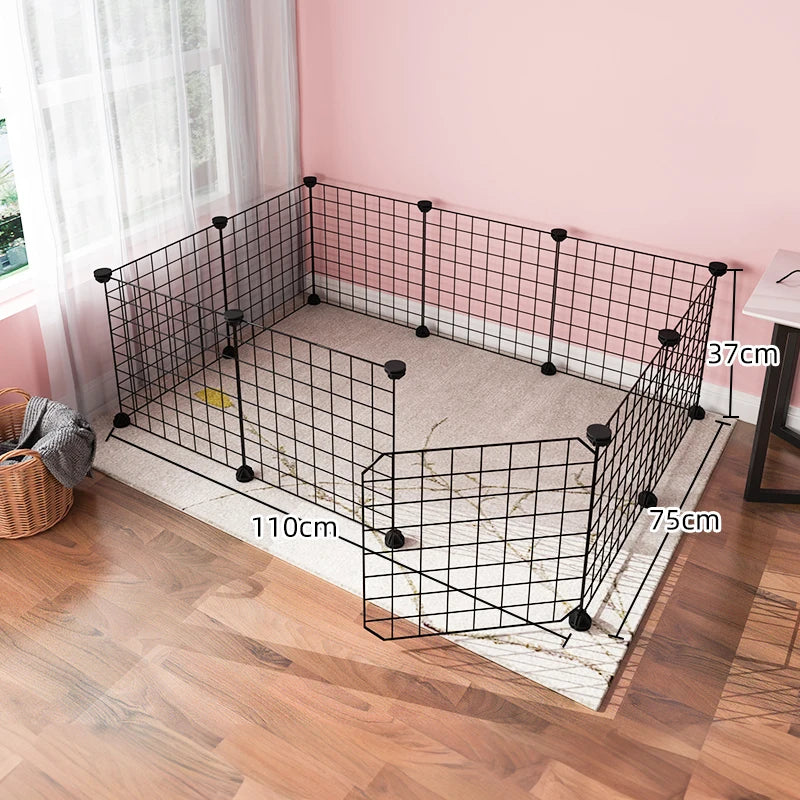 Pet Fence Dog Cage Indoor Encrypted Iron Mesh Fence Cat Cage Free Splicing Rabbit Guinea Pig Chinchilla Fence