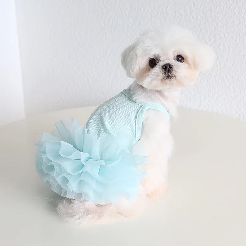 Cute Princess Dress for Pets, Cotton Clothes, Comfortable and Soft Dresses for Lovely Dogs, Sizes XS-XL, Summer