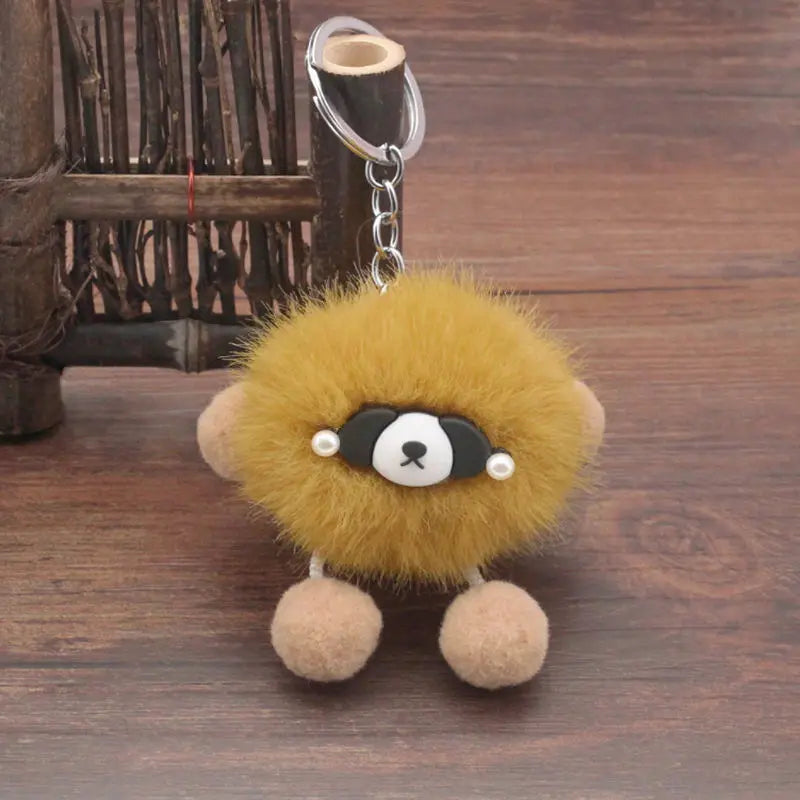 1Pcs Plush Dumb Bear Keychain Animal Pendant Keyring Pets Doll Gift Handbag Key Holder DIY Jewelry Clothing Crafts Accessory