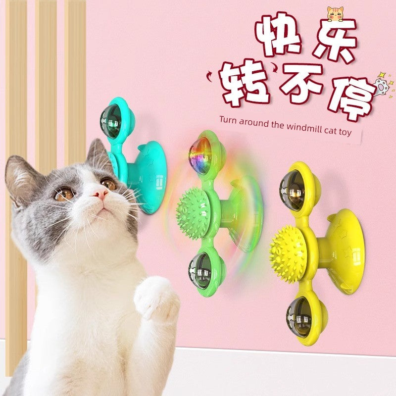 Cat Toy Self-Hi Relieving Stuffy Pet Turntable Cat Teaser Tumbler Windmill Supplies Kitty Toy Cat Toy