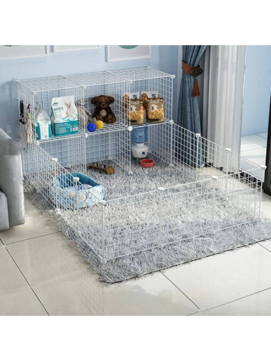 White pet fence DIY iron mesh can be freely combined cat cage dog cage hamster cage rabbit cage