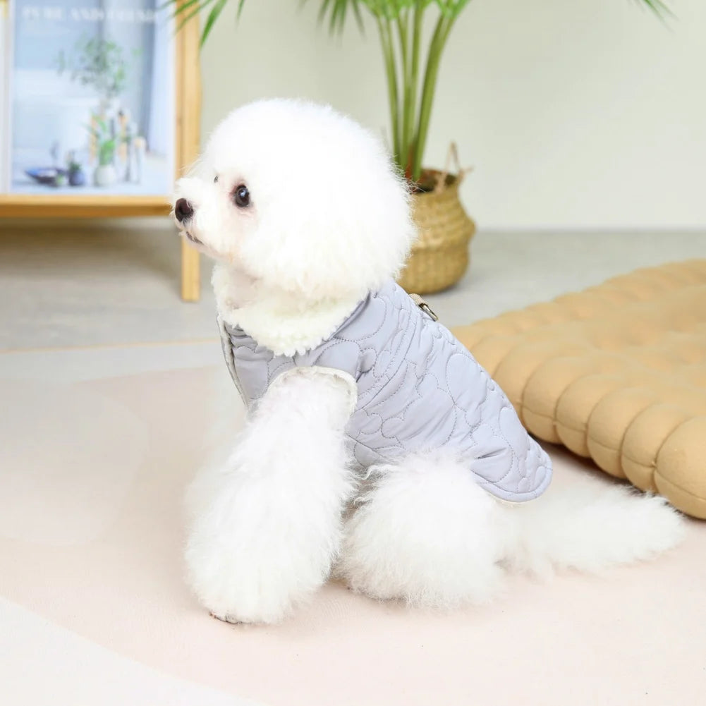 Winter Dog Coat with DRing Fleece Warm Puppy Vest Jacket Cold Weather Dog Clothes for Small Dogs Boy Girl Indoor Outdoor Wearing