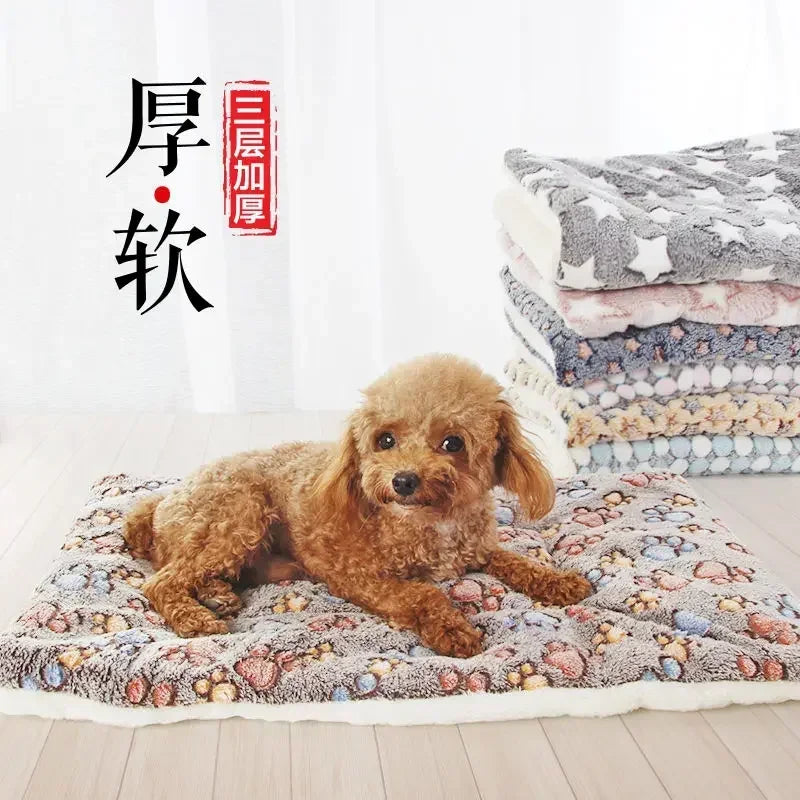 Soft Dog Blanket Pet Mats Cat Sofa Cushion Warm Home Fur Bed Pad Self Heat Rug Thermal Washable Pillow Mat Slipcover