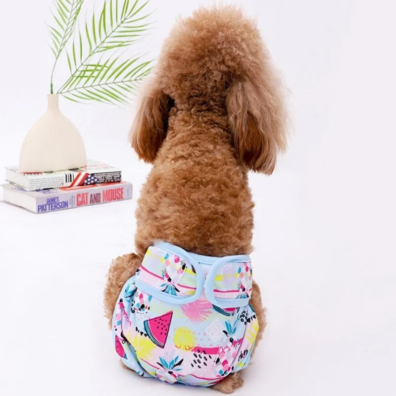 Washable Female Dog Diapers Reusable Dog Panties Menstruation Pet Physiological Safety Pants Adjustable Cat Diapers Pet Supplies