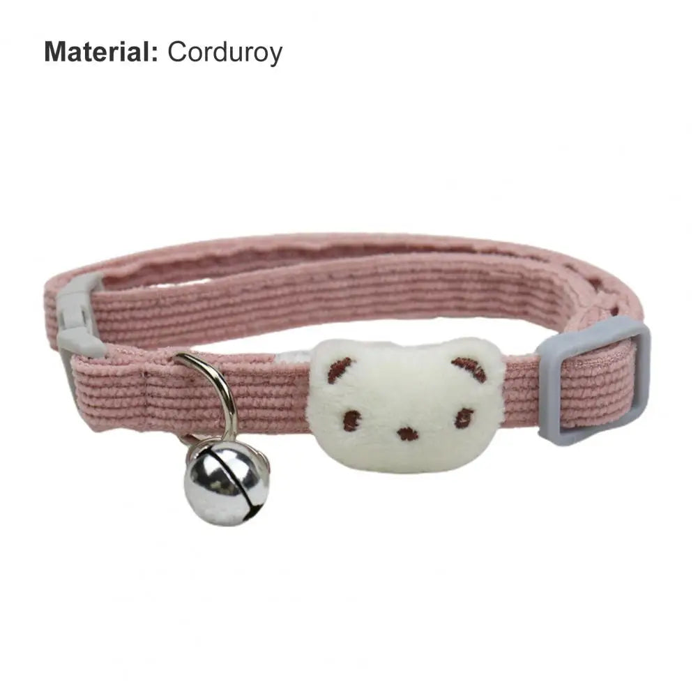 Joli collier pour animal de compagnie réglable de style dessin animé, collier souple pour animal de compagnie avec cloche, collier réglable pour petit chien et chat, fournitures pour animaux de compagnie