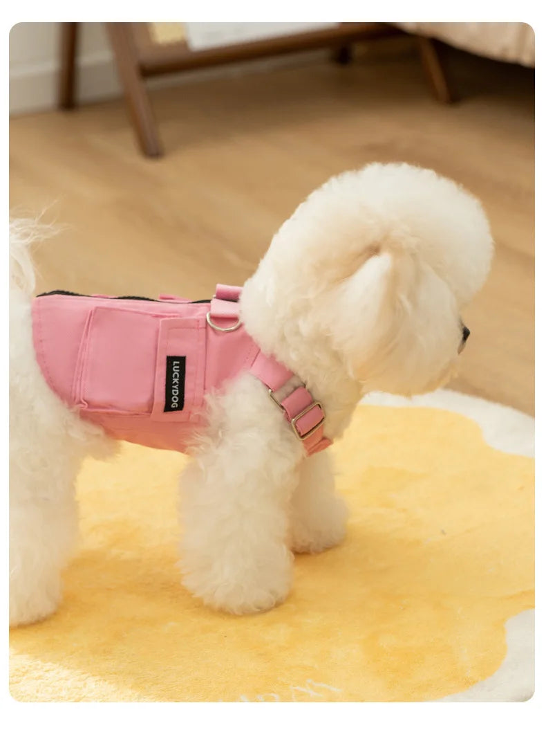 Autumn and Winter Workwear Dog Harness Vest Cat Pet Teddy Bear Dog Clothes Dog Dresses for Small Dogs Puppy Clothes