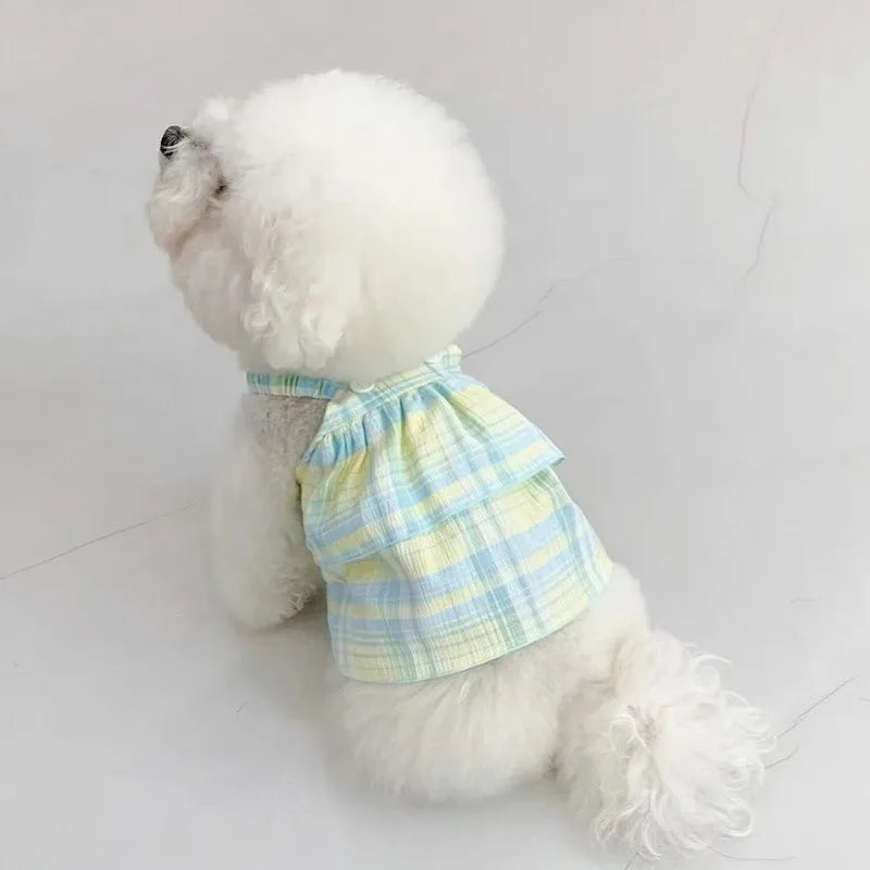 Summer Dog Clothes for Small Dogs Pet Dog Dress Striped Dog Girl Outfit Kitten Puppy Suspender Skirt Chihuahua Bichon Clothing