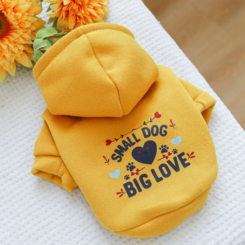 Pet Dog Clothes for Small Medium Dogs Winter Warm Dog Hoodie Letter Print Puppy Pullover Pet Sweatshirt Bichon Frise Dog Clothes