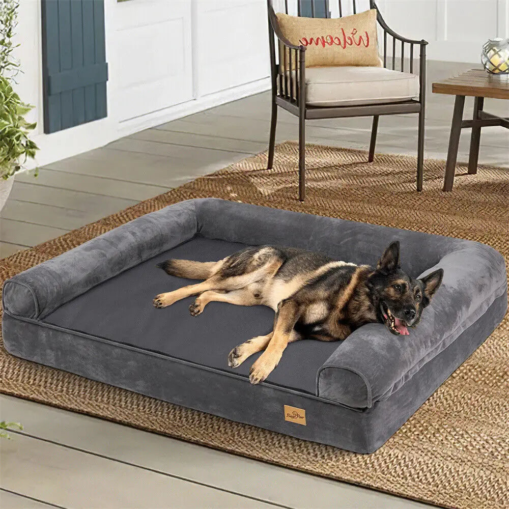 XXXL Large Calming Dog Bed Orthopedic Memory Foam Sofa Couch Waterproof Removable Cover Plush Mat for Small Medium Large Dogs