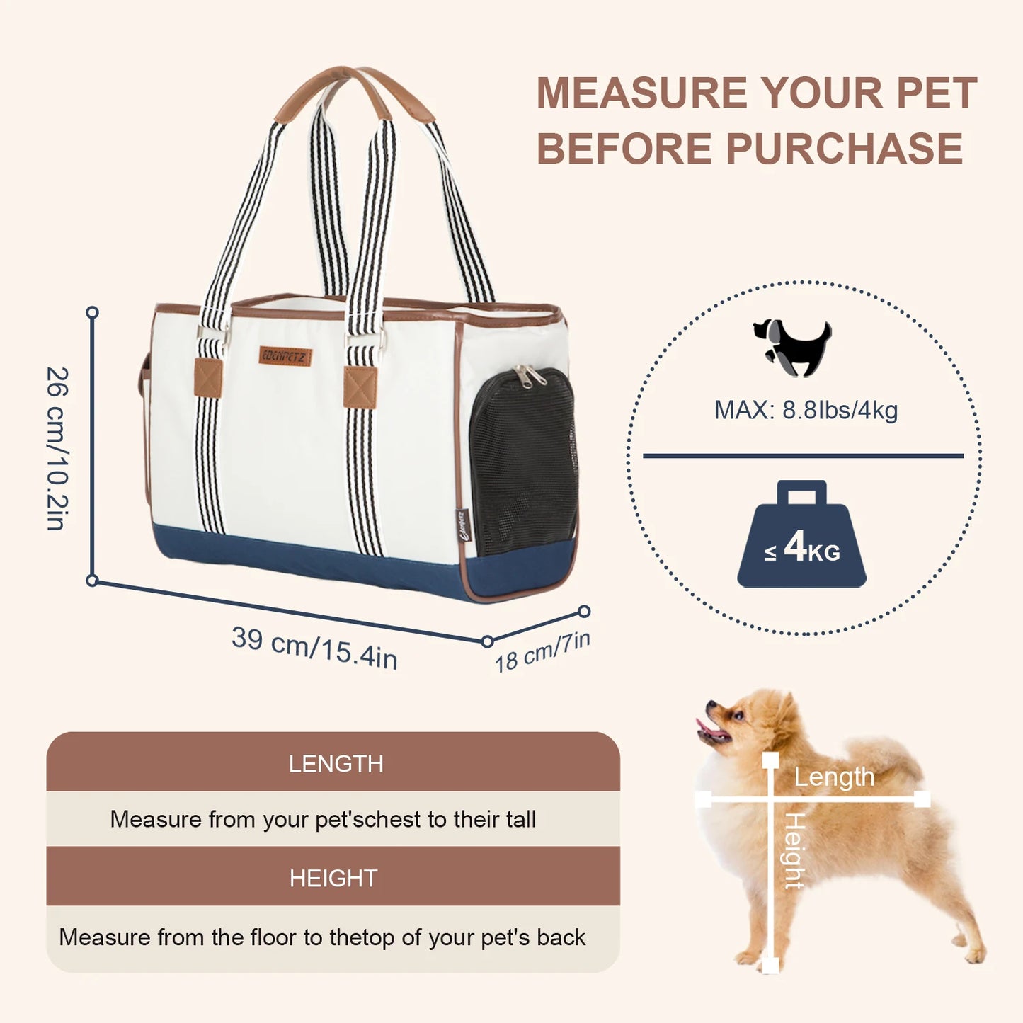 Portable Pet Dog Cat Carrier,Transport Breathable Bag,Fashion Handbag Backpack Air Box For Puppy Kitty