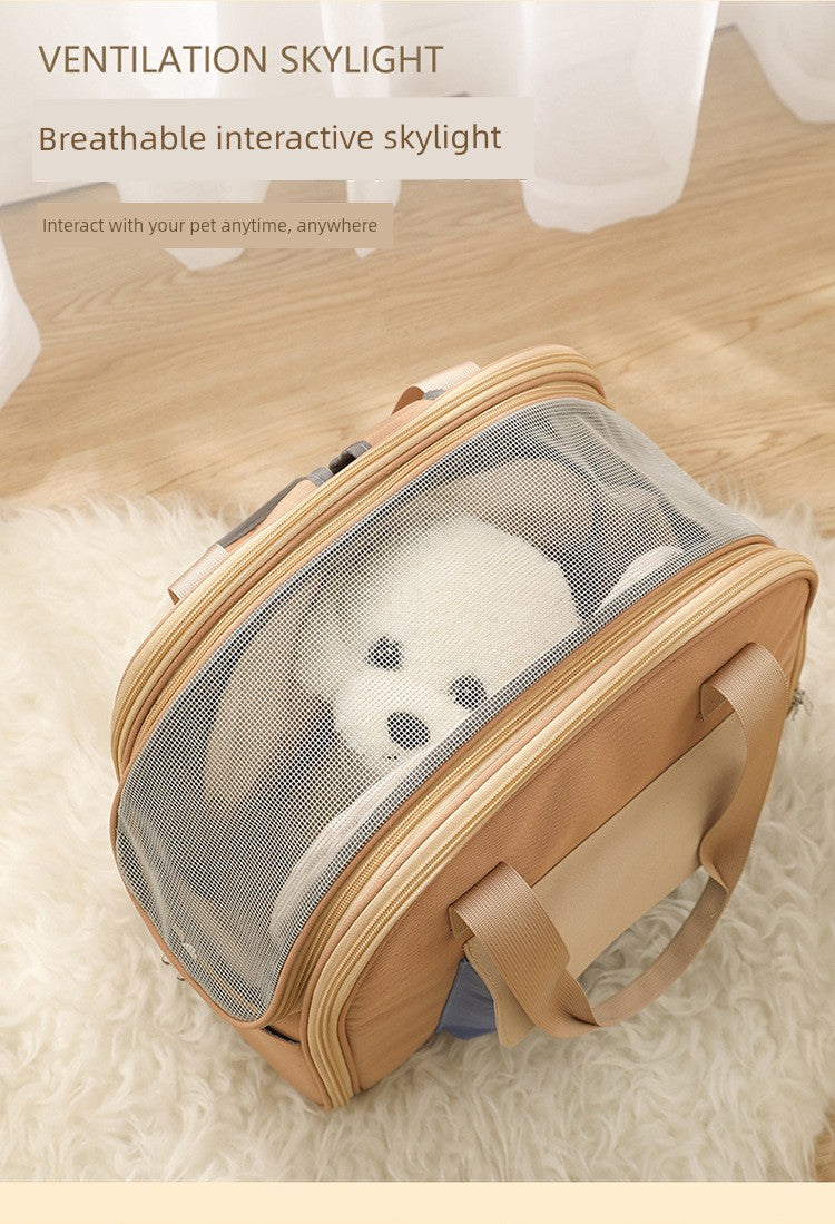 One-Shoulder Multifunctional Teddy Cat Cage Extendable Diaper Bag