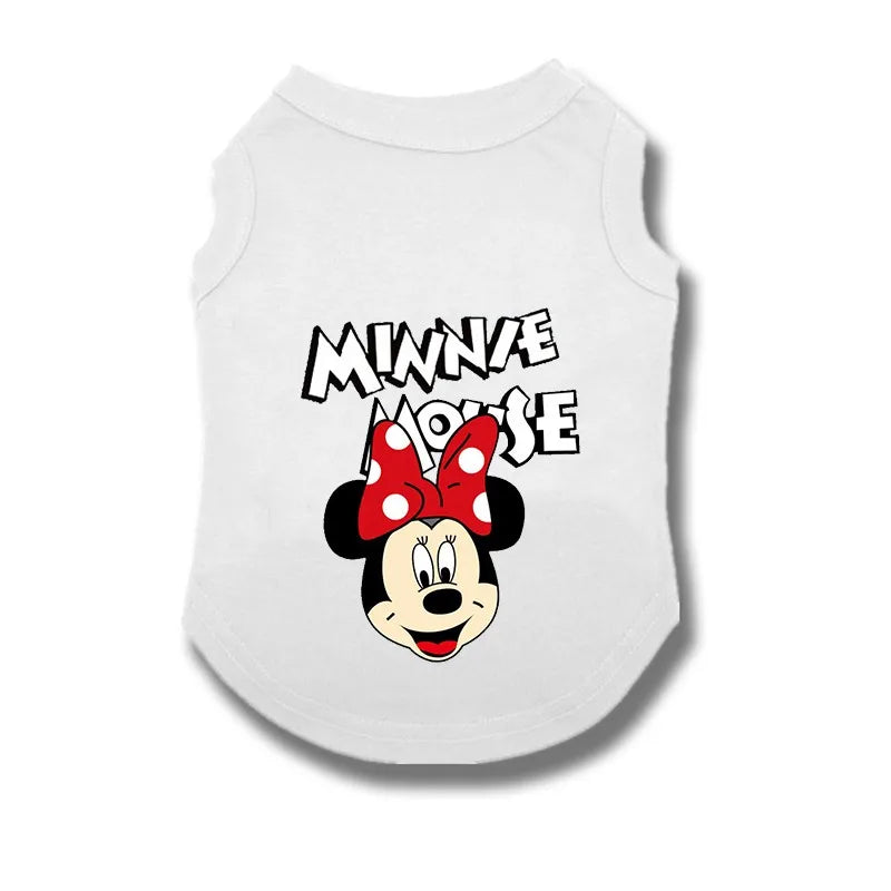 Disney Cartoon Dog Cat Vest Summer Pet Dogs Clothes Mickey And Minnie Dog Shirt for Small Medium Puppy French Bulldog Ropa Perro