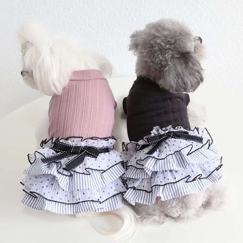 Dogs and Cats Dress Polka Dot Design Pet Puppy Shirt Spring/Summer Clothes Outfit 3 Colours