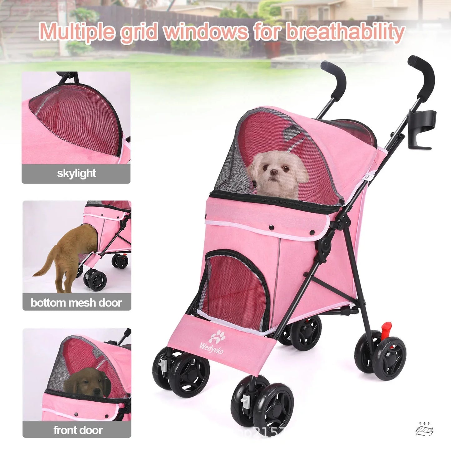 Pet Cart Dog Cat Teddy Go Out Small and Medium Portable Multi-function Folding Travel Cart