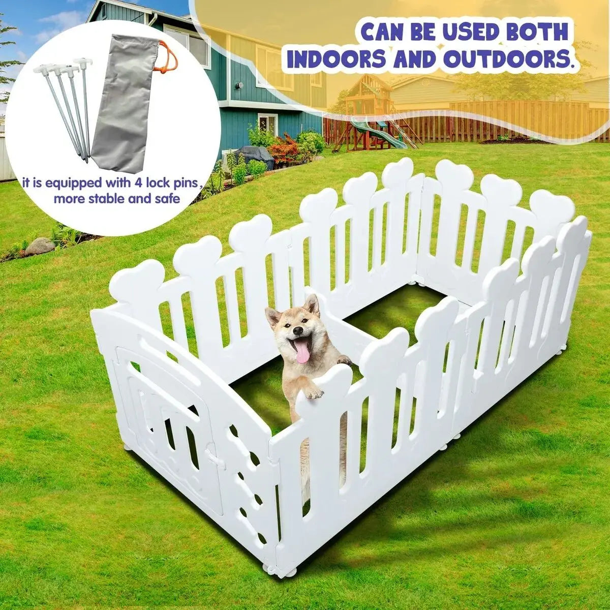 Cage pliable pour chien, parc pour animaux de compagnie, parc pour chiots, niche d'extérieur et d'intérieur pour chat, boîte d'exercice pour mise bas, portail portable en plastique