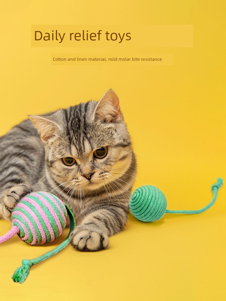 Self-Hi Relieving Stuffy Anti-Scratch Sound Grinding Teeth Kittens Toy Ball