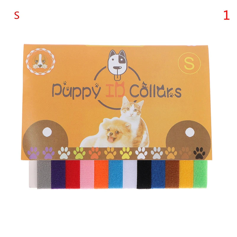 12Pcs Puppy Whelping Collar Newborn Pets Collar Double-Sided Soft Adjustable ID Band Puppy ID Collar For Newborn Pet Dog Cat