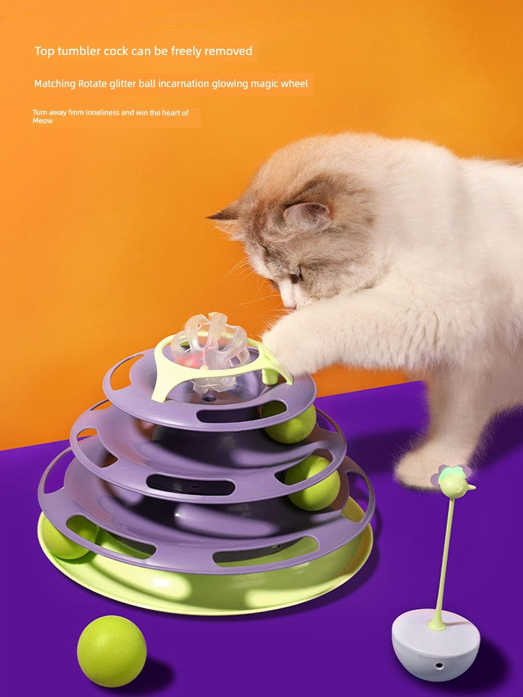 Cat Toy Self-Hi Cat Turntable Ball Cat Relieving Stuffy Cat Teaser Bite-Resistant Funny Cat Handy Gadget Cat Toy