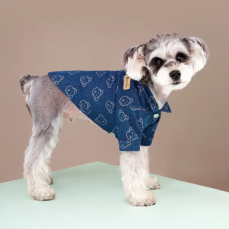 Pet Dog Shirt Fashion Dog Clothes Spring Puppy Sweatshirt Cute Print Cat Shirt Warm Pet Costumes Soft Dog Vest Chihuahua Clothes