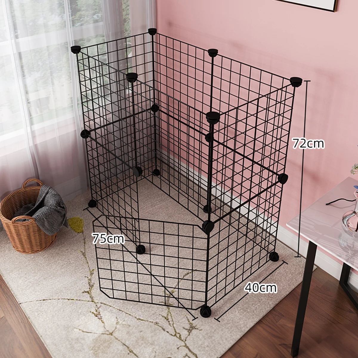 Pet Fence Dog Cage Indoor Encrypted Iron Mesh Fence Cat Cage Free Splicing Rabbit Guinea Pig Chinchilla Fence