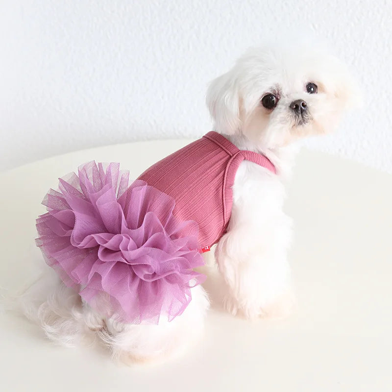 Cute Princess Dress for Pets, Cotton Clothes, Comfortable and Soft Dresses for Lovely Dogs, Sizes XS-XL, Summer