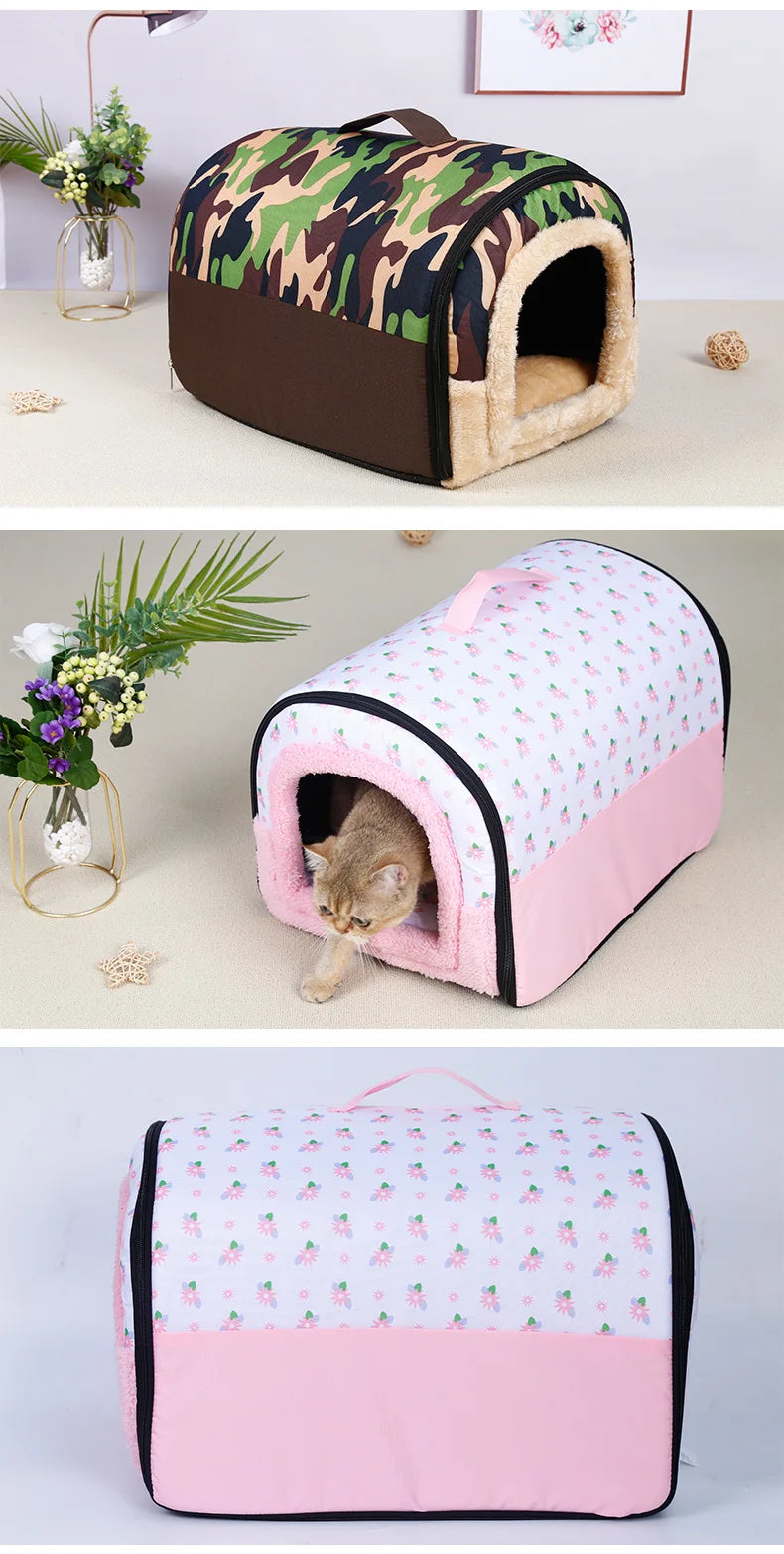 Winter Dog Kennel Warm Dog House Mat Detachable Washable Dogs Bed Nest Deep Sleep Tent for Medium Large Dogs House dog Supplies