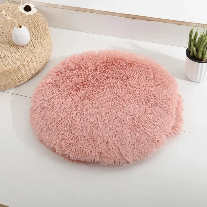 Plush Cat Bed Mats Round Pet Bed for Cats Small Dogs Soft Fleece Pet Sleeping Mat Kitten Puppy Nest Pet Cushion Cat Accessories