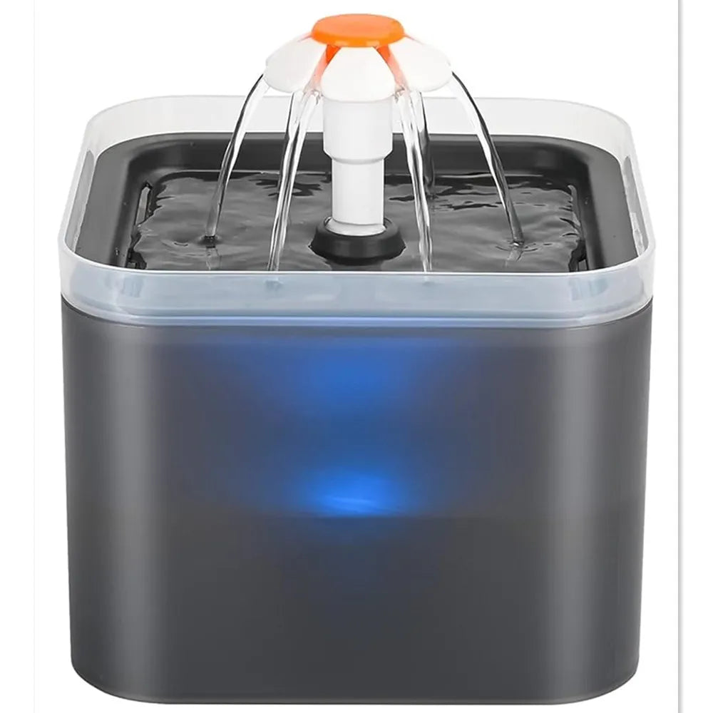 Fontaine à eau pour chat 67oz/2L pour petits chiens de compagnie, distributeur d'eau ultra silencieux avec éclairage LED, boisson automatique