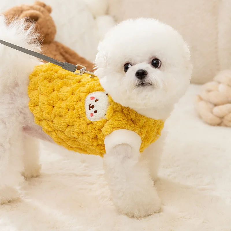 Dog Sweater Plush Warm Pet Clothes for Small Medium Dogs Cats Puppy Vest Fashion Dog Coat Chihuahua Yorkie Teddy Bichon Clothing