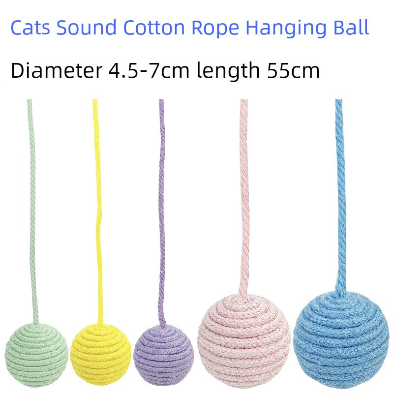 Self-Hi Bite Macaron Woolen Yarn Ball Cat Teaser Toy