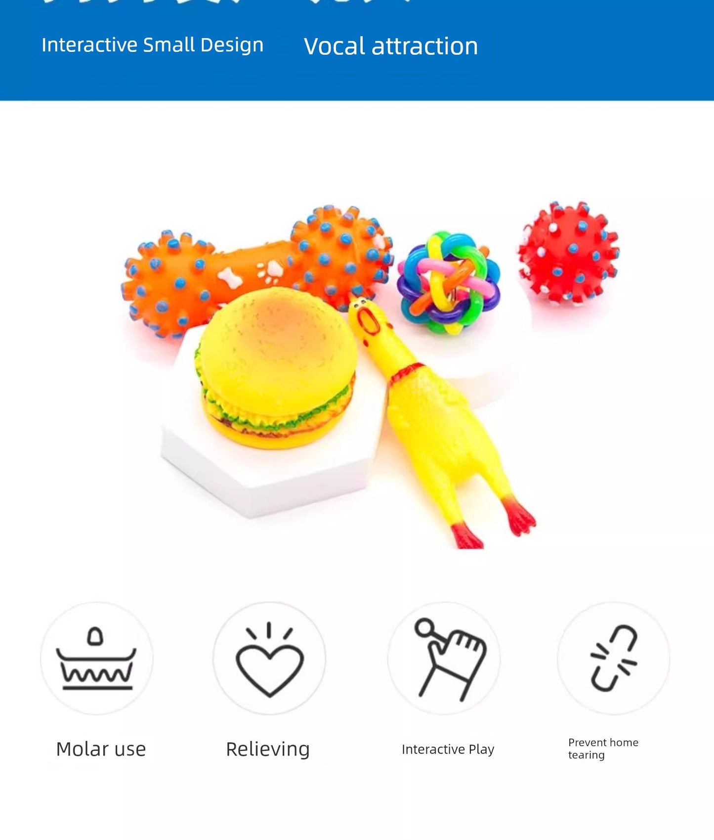 Interactive toy for small to medium dogs