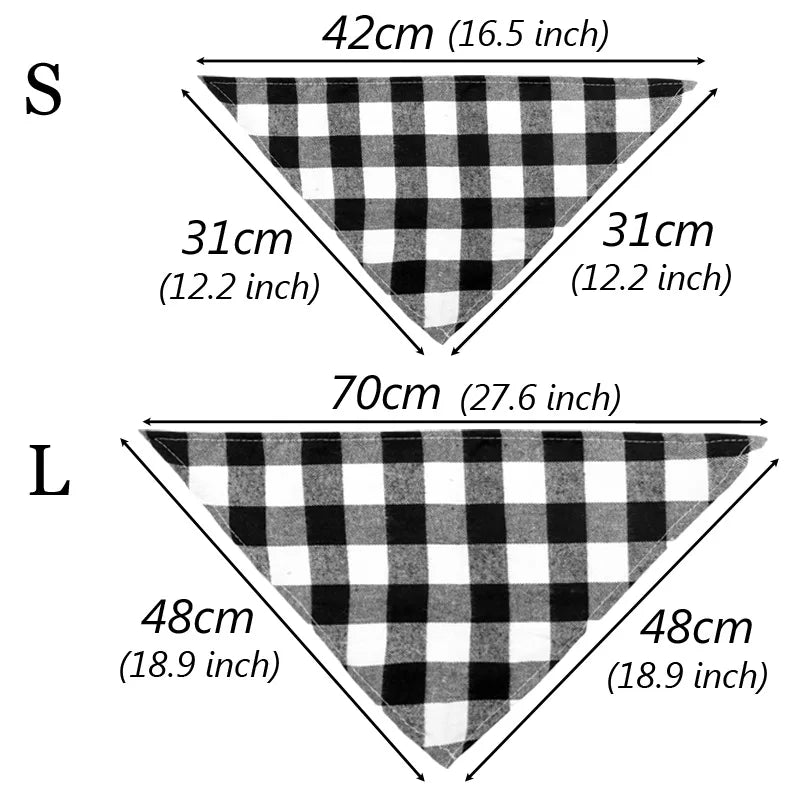 Soft Cotton Pet Dog Bandanas for Small Medium Large Dogs Chihuahua Golden Retriever Puppy Fashion Plaid Pet Triangular Bandage