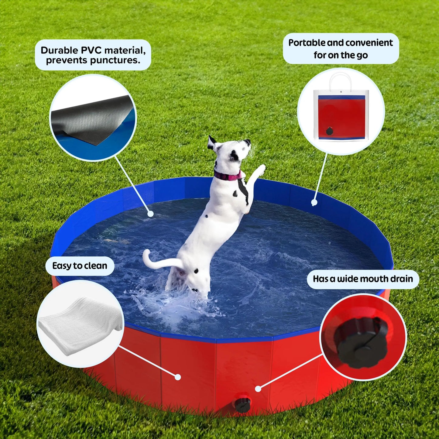 Piscina plegable para perros al aire libre, bañeras plegables portátiles para mascotas, productos para perros y gatos