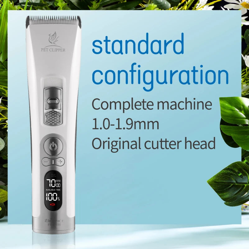 Fenice Clipper Dogs Professional LCD Screen Pet Cat Clippers Electrical Grooming Trimmer and Blade Rechargeable Haircut Machine