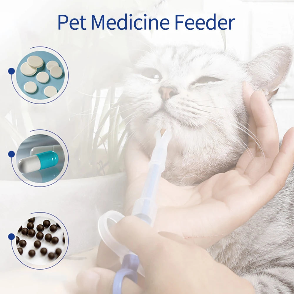 Cat Dog Pill Shooter Medicine Liquid Feeding Dispenser Pet Pill Popper Soft Tip Pet Tablet Pill Feeder for Puppy Kitten